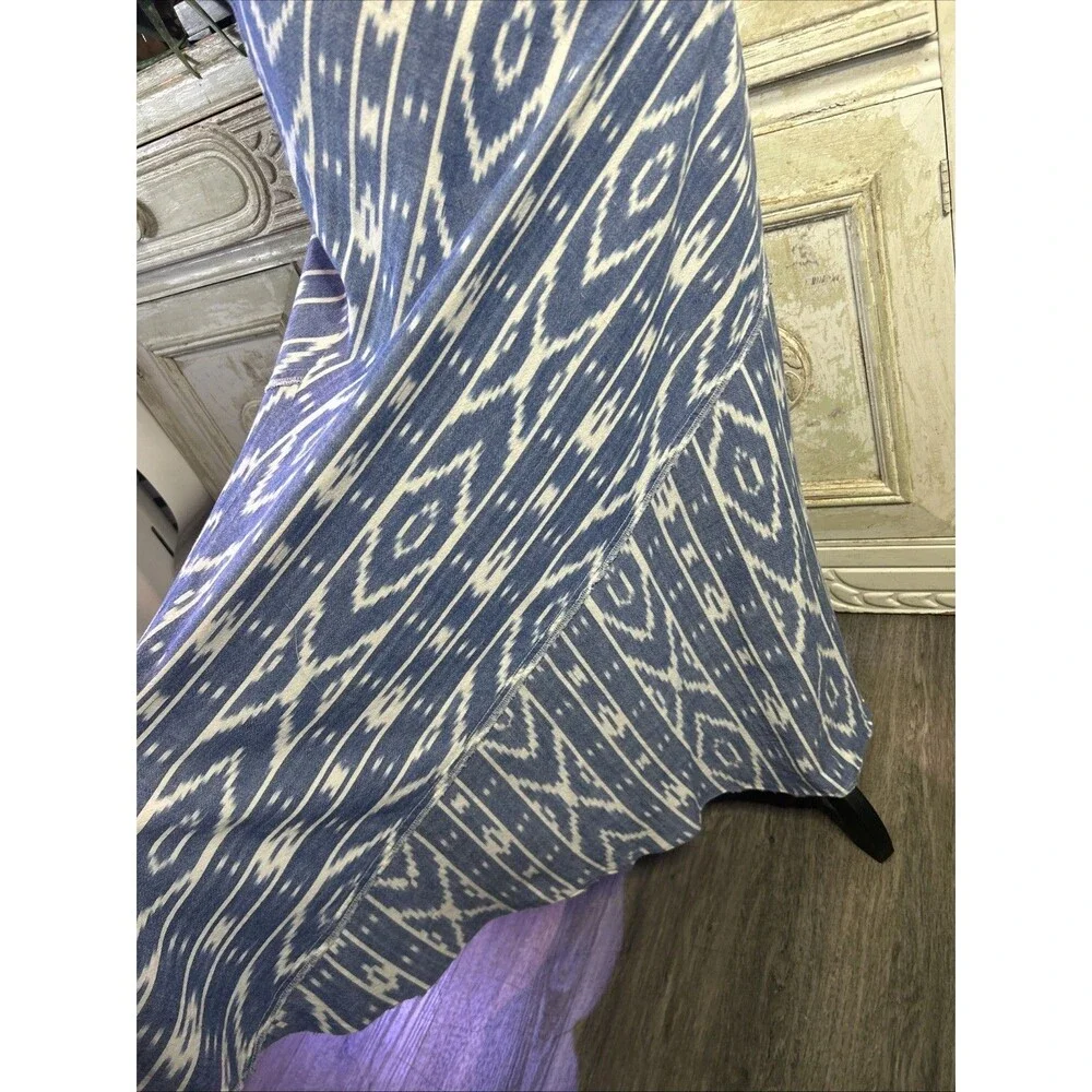 Vintage Linen Bias Cut Maxi Skirt Western Coastal Cowgirl Beach Long Boho Sz 6